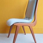Awa Vintage Dinner Chairs, Teakhouten Stoelen Met Mohair thumbnail 11