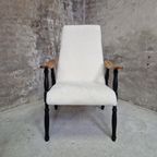 Vintage Fauteuil Met Zachte Teddy Stof thumbnail 2