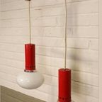 Vintage Cascade Hanglamp Met 2 Glas En Metaal Lampen thumbnail 6