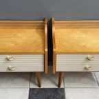 Set Of 2 1960S Nightstands With Glass Top thumbnail 2