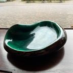Mid Century Modern Franse Groen Keramiek Schaal Vintage thumbnail 7