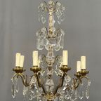 Antieke Kristallen Kroonluchter Met Hoogte 110 Cm. thumbnail 2
