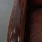 Karaktervolle Schapenleren Fauteuil/ Armchair Met Een Mooi Patina En Warme Kleuren thumbnail 6