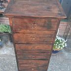 Teakhouten Ladenkast, Apothekerskast, Archiefkast. thumbnail 4