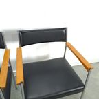 Stoelen Ddr Met Chromen Onderstel En Zwarte Bekleding, Eetkamer thumbnail 8