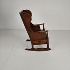 Antieke Lamsstoel / Schommelstoel – Ca. 1800, Eiken thumbnail 13
