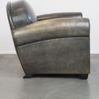 Schapenleren Bart Van Bekhoven Design Fauteuil In Een Mooie Diepe Donkere Kleur thumbnail 4