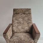 Vintage Geometrische Fauteuil Met Bloemenprint thumbnail 5