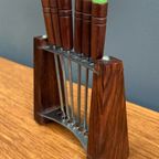 Teak Cocktail Forks In Holder 1960S thumbnail 8