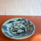 Qing Dynasty Porcelain Celadon Plate * 18Th Century Antique * Chinese * Blue Mountains * 23Cm thumbnail 7