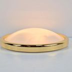 Vintage Messing Plafondlamp Wit Glas Brass Allum Regency ‘70 thumbnail 6