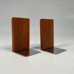 Vintage Set Teakhouten Boekensteunen, Mid Century, Kai Kristiansen thumbnail 8