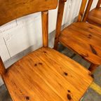 Set Van 6 Vintage Houten Zweede Stoelen In Pinewood thumbnail 12