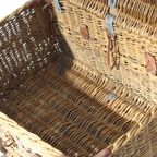 Wwii - French - Emergency / Medical Dropping Container Made From Wicker With Leather Straps thumbnail 10