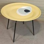 Vintage Metalen Bijzettafel, Salontafel, Geel thumbnail 3