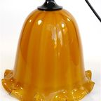 Vintage Glazen Hanglamp – Oker Geschulpt thumbnail 6