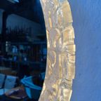 Grote Ovale Vintage 'Iceglass' Spiegel. Hillebrand, Duitsland 1970'S thumbnail 12