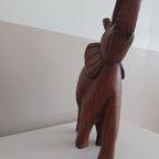 Vintage Handgekerfde Houten Olifant, Massief, 35 Cm thumbnail 5