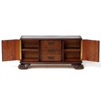Uniek Dressoir In Notenhout Met Lades En Leeuwenpoten, 19e Eeuw thumbnail 6