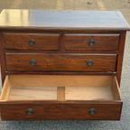 Engelse Art Deco Kaptafel Hout Met Spiegel Engels thumbnail 13