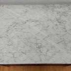Vintage Frans Dressoir Commode, Ladekast Badkamermeubel Met Marmer Blad 110 thumbnail 15