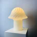 1 Of 3 Large White Crystal Glass Zebra Striped Peill And Putzler Mushroom Table Lamp Xl 1970 thumbnail 2