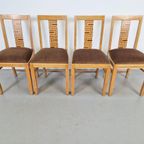 Set 4 Art Deco Eetkamerstoel Jaren 30 Stoelen Vintage Stoel thumbnail 15