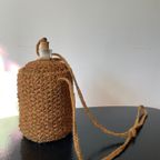 Vintage Italiaanse Geweven Jute Damigiana. Unieke Vintage Kruik. Jute Kruik. thumbnail 6