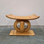 Vintage Ashanti Kruk Afrikaans Houtsnijwerk Krukje thumbnail 3