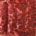 Vintage Barok Zetel / Canapee In Rood Fluweel – Antieke Sofa thumbnail 2