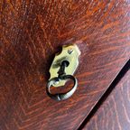 Vintage Dressoir / Retro Lange Extra Diepe Kast Donker Hout thumbnail 12