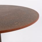 Scandinavian Modern Table With Copper Inlaid From 1960’S Eettafel Rond thumbnail 6