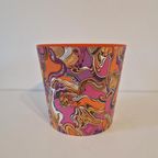 Jaren 70 Kunststof Vintage Blormpot Prullenbak Pot thumbnail 4
