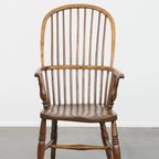 Leuke Antieke Engelse Windsor Stickback Chair Uit De 19e Eeuw Gemaakt Van Iepenhout thumbnail 2