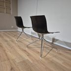 2X Arper Catifa Stoelen - Wit - Zwart - Kunststof -Draaibaar thumbnail 6