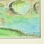 Charmant Schilderij Aquarel Begijnhof Brugge Verhaeghe 1989 thumbnail 4