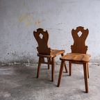 Four Brutalist Oak Wooden Chairs thumbnail 11