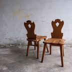 Four Brutalist Oak Wooden Chairs thumbnail 11