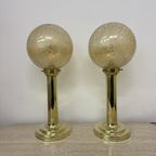 Set Of 2 Large Globe Glass Table Lamps , 1970S thumbnail 5