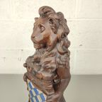 Antieke Houten Leeuw Met Wapenschild thumbnail 11