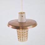 Vintage Glazen Hanglamp Koper Glas Mid Century ‘60 Denmark thumbnail 13