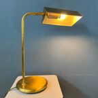 Mid Century Messing Bureaulamp - Tafellamp In Bauhaus-Stijl - Gouden Lamp thumbnail 2