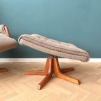 Deens Design Relax Fauteuil Met Voetenbank En Teak Hout thumbnail 18