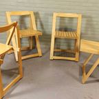 Set Van 4 Vintage Houten Klapstoelen Eetkamerstoelen thumbnail 14