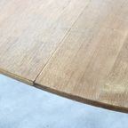 Brutalist Ovale Eettafel | Vintage Tafel | Eiken | Verlengbaar thumbnail 7