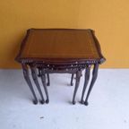 Engelse Vintage Mimiset, Miniset, Set Van 3 Bijzettafeltjes thumbnail 10