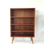 Vintage Deens Boekenkastje Schuine Pootjes Teak thumbnail 9