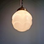 Art Deco Hanglamp In Wit Opaline Glas, 1920-30S thumbnail 3