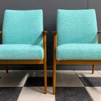 Pair Of Green Arm Chairs 1960S thumbnail 8