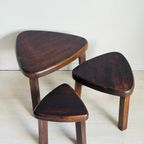 Set Vintage Bijzettafeltjes Nesting Tables Jaren 70 Brutalist thumbnail 5